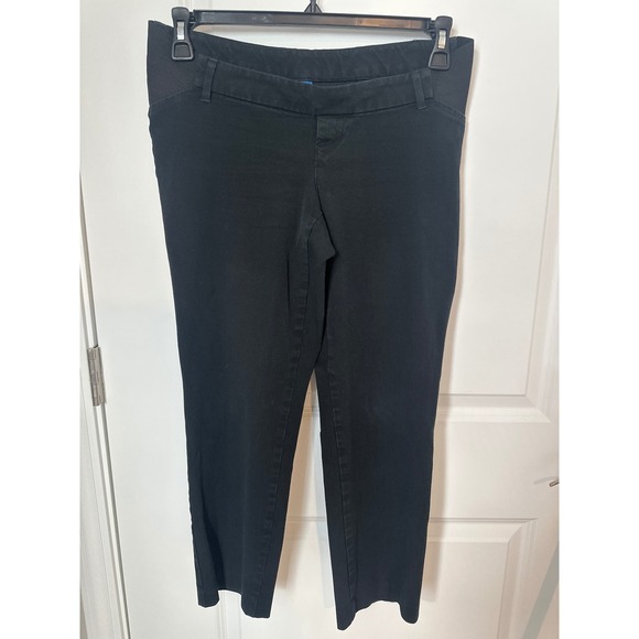 Old Navy Pants - Old Navy Maternity Pixie Straight Side Panel Black Pants Trousers Workwear